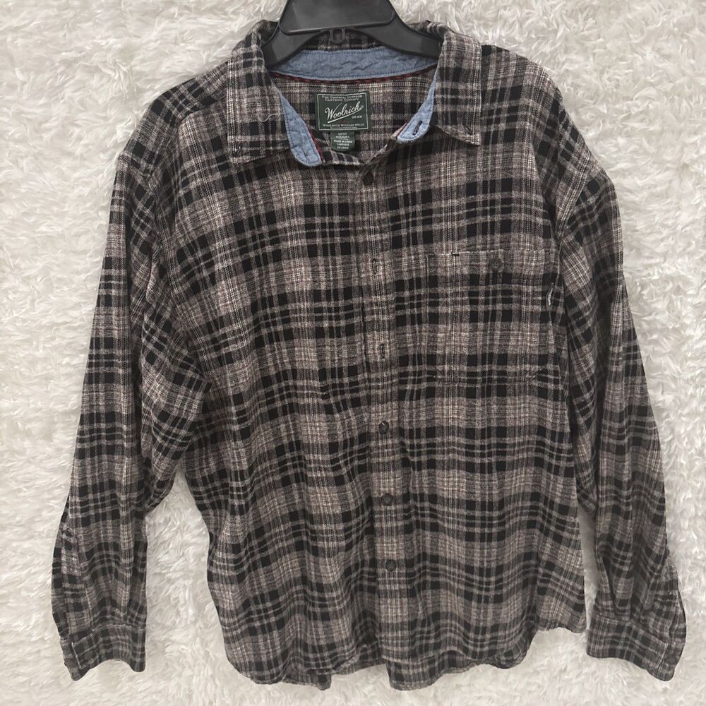 woolrich plaid flannel shirt Sz XL